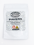 Delta Don Pavers gummies front bag - 600mg, 6 pieces, Blue Raspberry, Pineapple, Fruit Punch